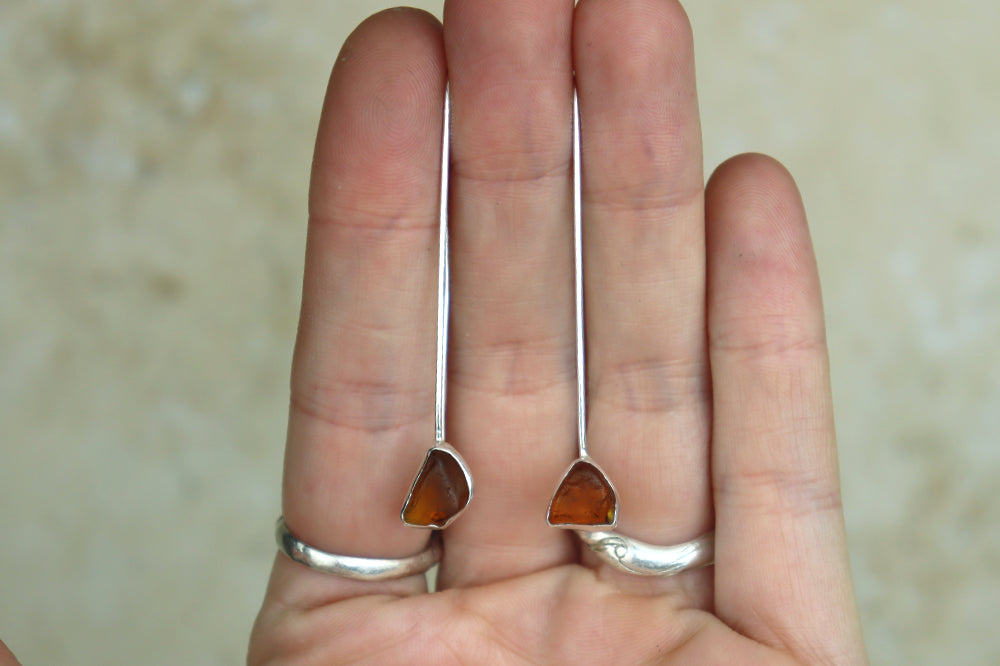 Welsh Sea Glass Drop Earrings