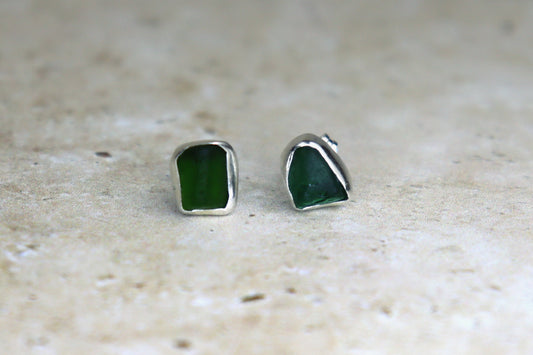 Welsh Sea Glass Stud Earrings