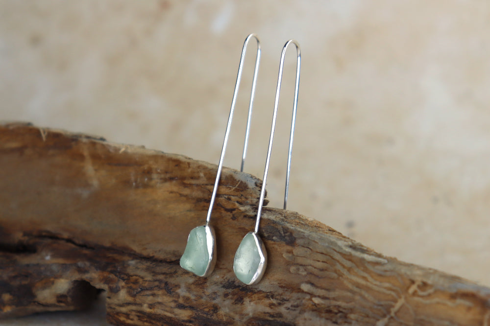 Welsh Sea Glass Drop Earrings