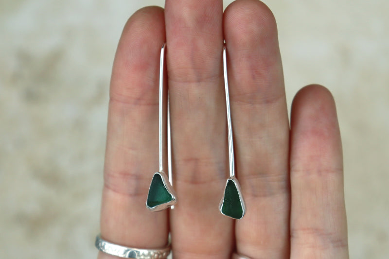 Welsh Sea Glass Drop Earrings