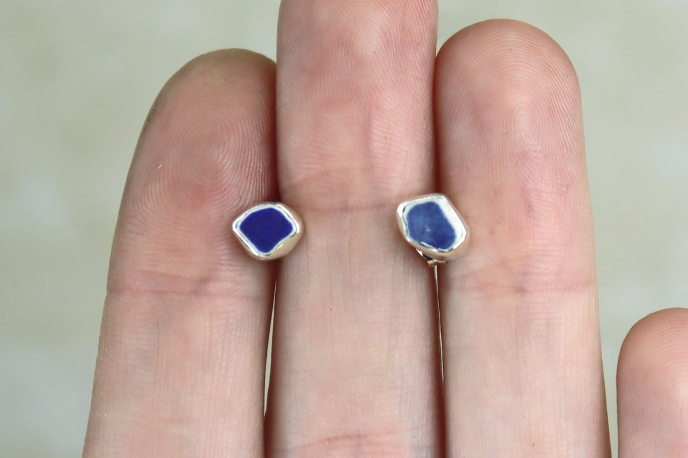 Welsh Sea Pottery Stud Earrings