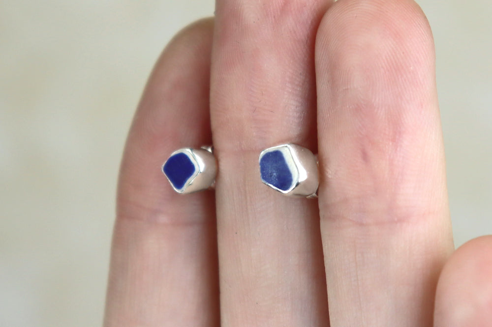 Welsh Sea Pottery Stud Earrings