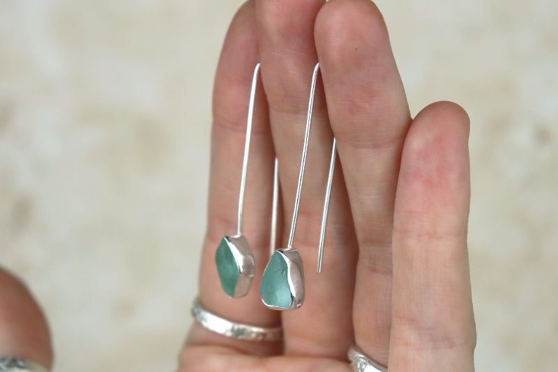 Welsh Sea Glass Drop Earrings