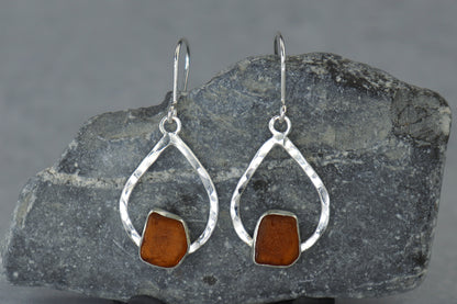 Welsh Sea Glass Teardrop Earrings