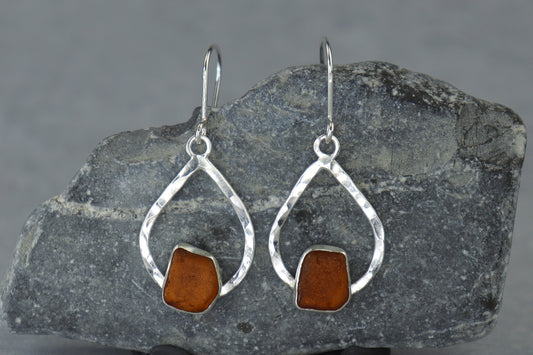 Welsh Sea Glass Teardrop Earrings