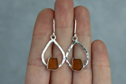 Welsh Sea Glass Teardrop Earrings
