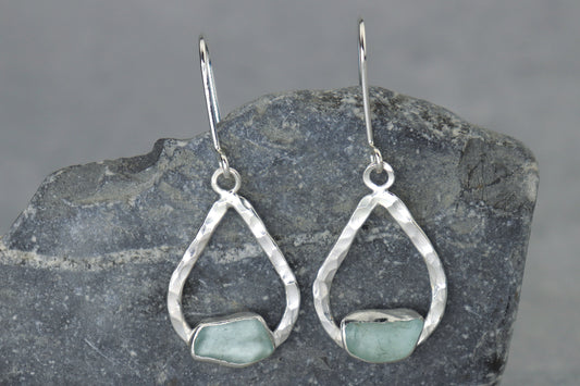 Welsh Sea Glass Teardrop Earrings