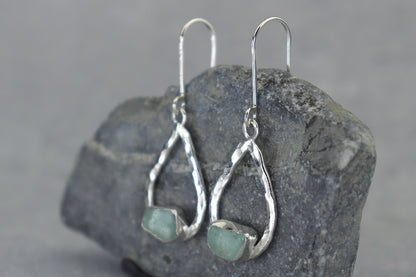 Welsh Sea Glass Teardrop Earrings