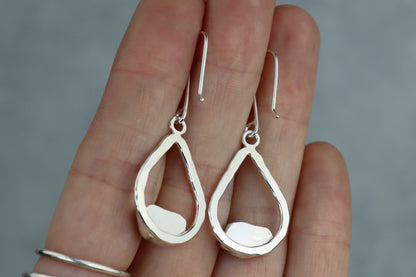Welsh Sea Glass Teardrop Earrings