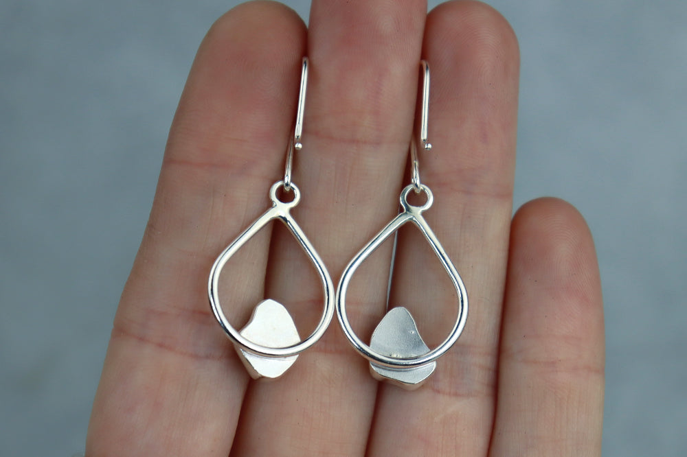 Welsh Sea Glass Teardrop Earrings
