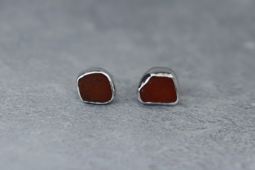 Welsh Sea Glass Stud Earrings