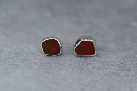 Welsh Sea Glass Stud Earrings
