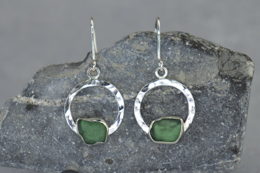 Welsh Sea Glass Geometric Earrings