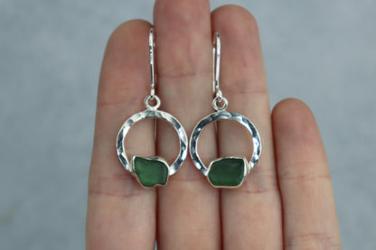 Welsh Sea Glass Geometric Earrings