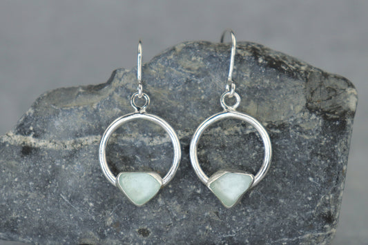 Welsh Sea Glass Geometric Earrings