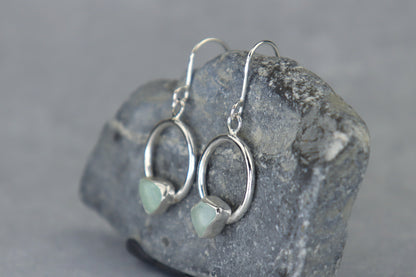 Welsh Sea Glass Geometric Earrings