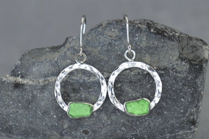 Welsh Sea Glass Geometric Earrings