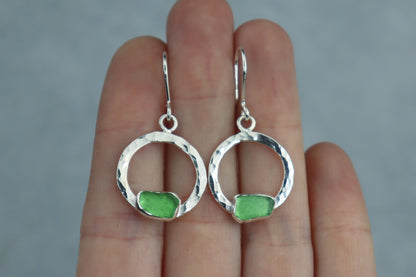 Welsh Sea Glass Geometric Earrings