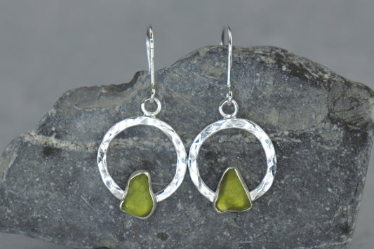 Welsh Sea Glass Geometric Earrings