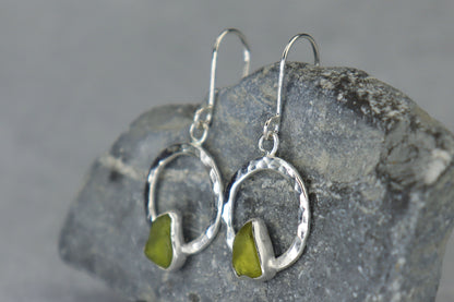 Welsh Sea Glass Geometric Earrings