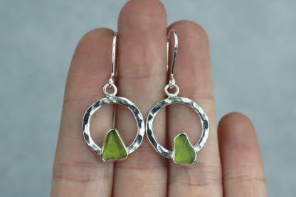 Welsh Sea Glass Geometric Earrings