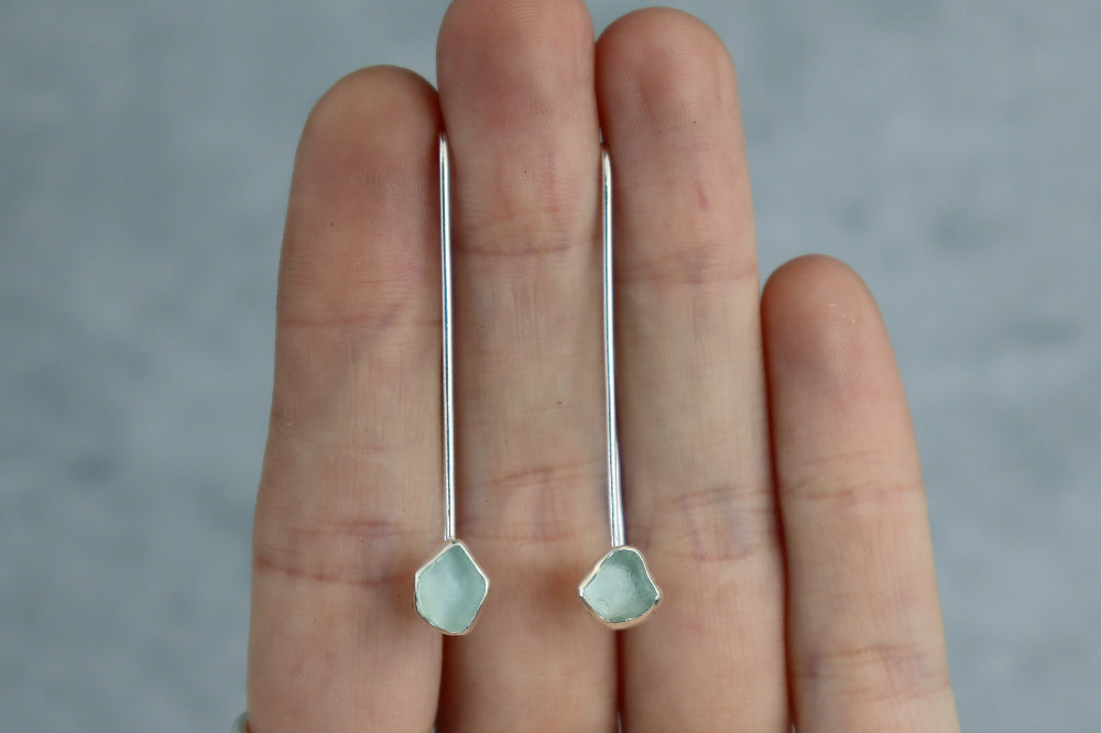Welsh Sea Glass Drop Earrings