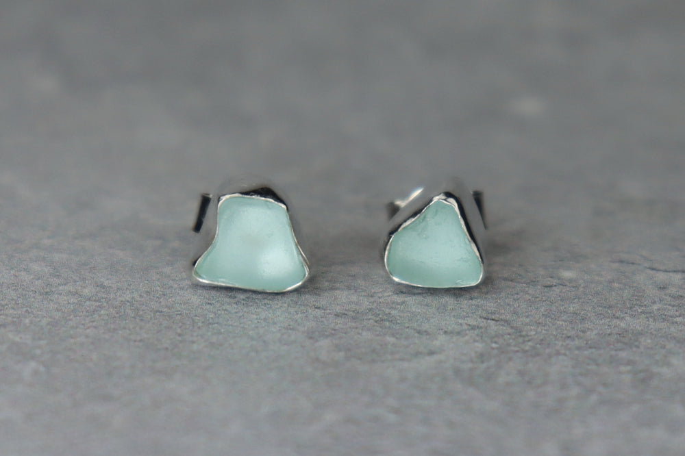 Welsh Sea Glass Stud Earrings
