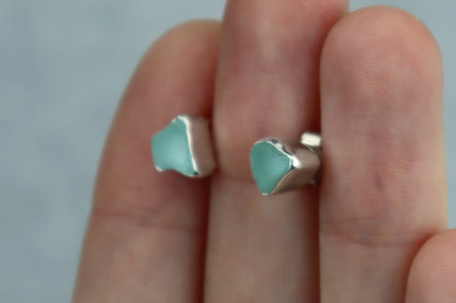 Welsh Sea Glass Stud Earrings
