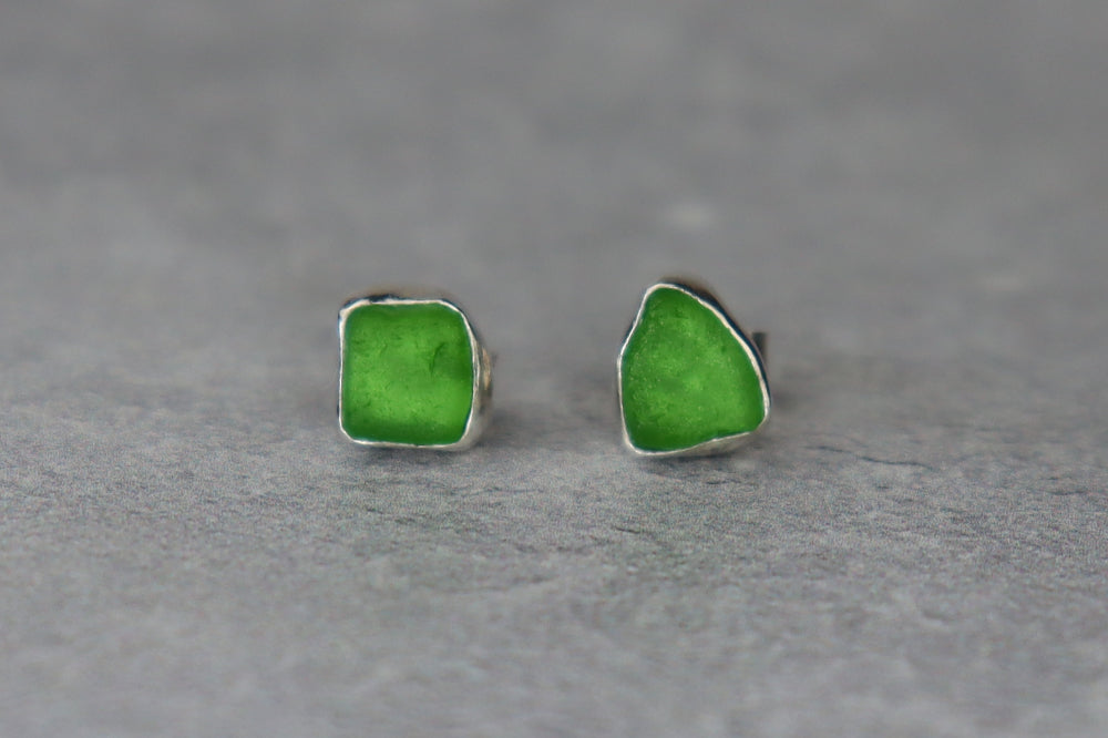 Welsh Sea Glass Stud Earrings