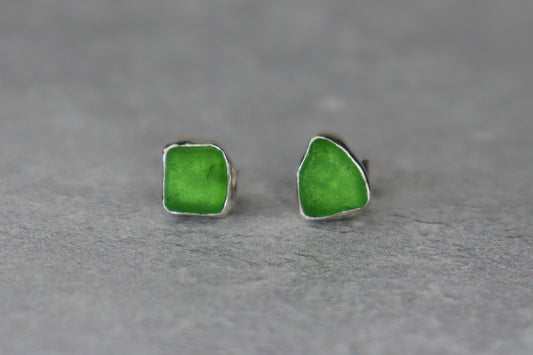 Welsh Sea Glass Stud Earrings
