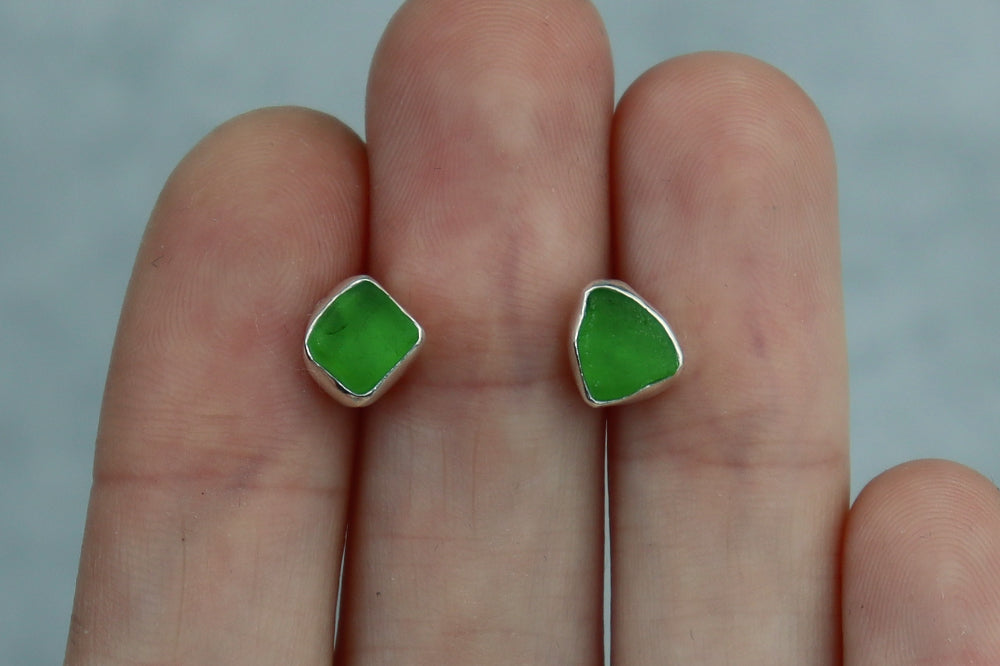 Welsh Sea Glass Stud Earrings