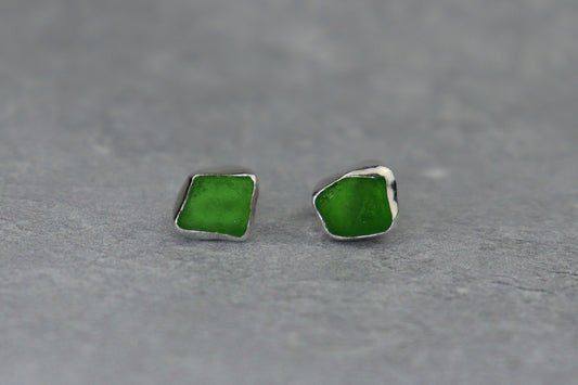 Welsh Sea Glass Stud Earrings