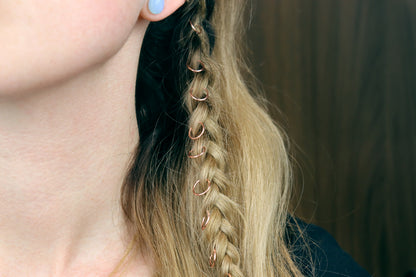 Braid Hair Rings - Silver, Gold or Copper