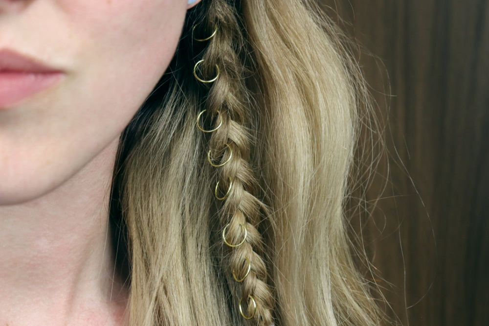 Braid Hair Rings - Silver, Gold or Copper