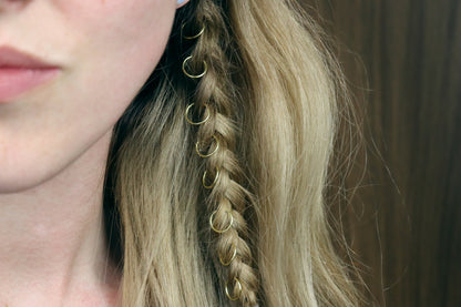 Braid Hair Rings - Silver, Gold or Copper