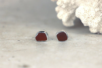 Welsh Sea Glass Stud Earrings