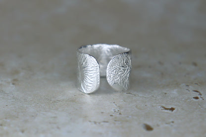UK Size Q Reticulated Welsh Sea Glass Ring