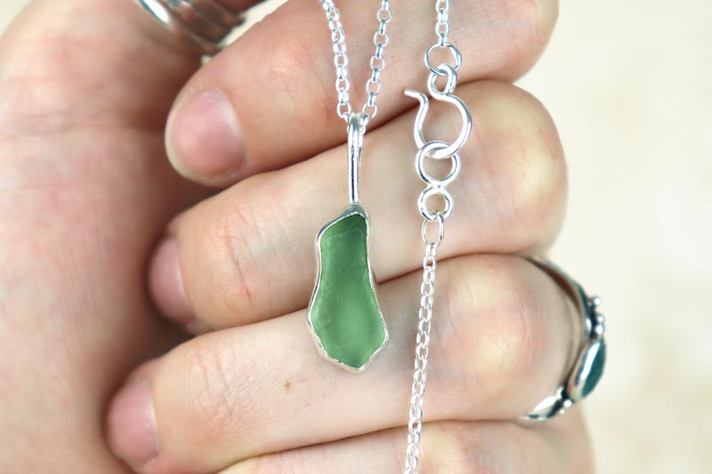 Welsh Sea Glass Silver Necklace