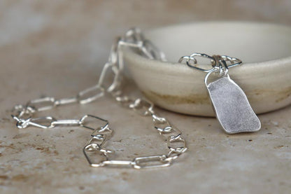 Welsh Sea Glass Necklace With Handmade Chain