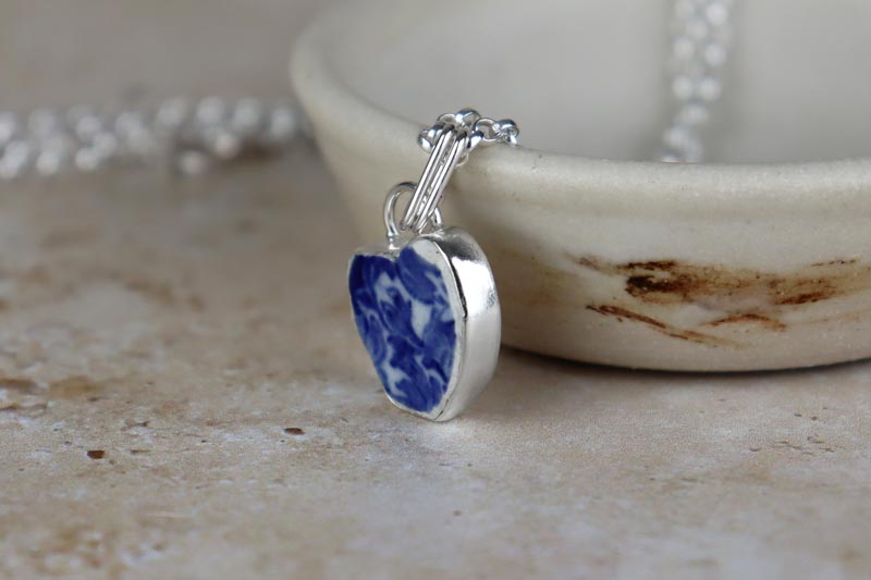 Welsh Sea Pottery Silver Necklace