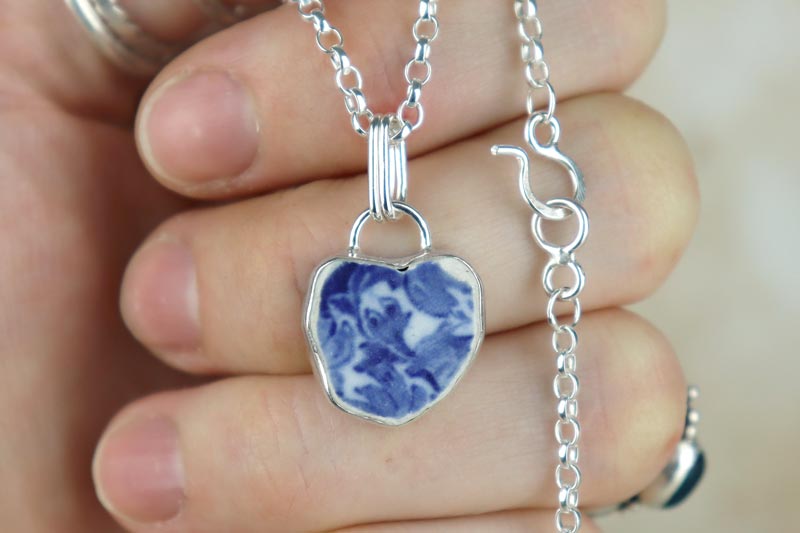 Welsh Sea Pottery Silver Necklace