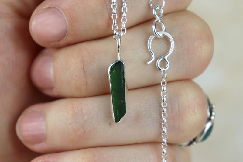 Welsh Sea Glass Silver Necklace