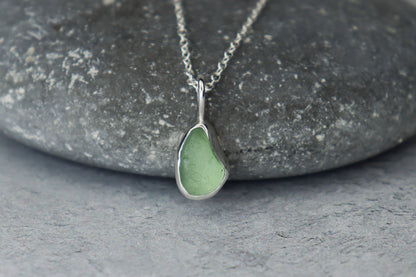 Welsh Sea Glass Silver Necklace
