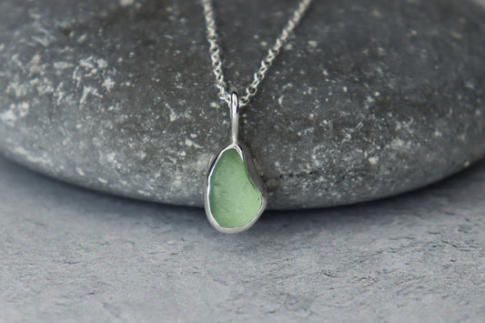Welsh Sea Glass Silver Necklace