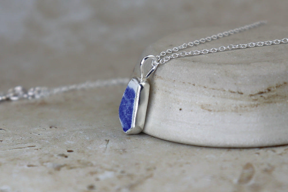 Welsh Sea Pottery Silver Necklace