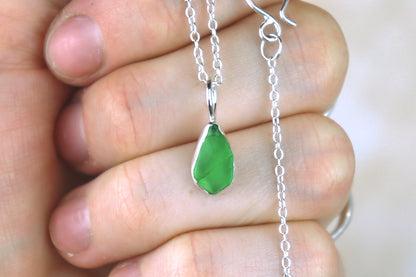 Welsh Sea Glass Silver Necklace