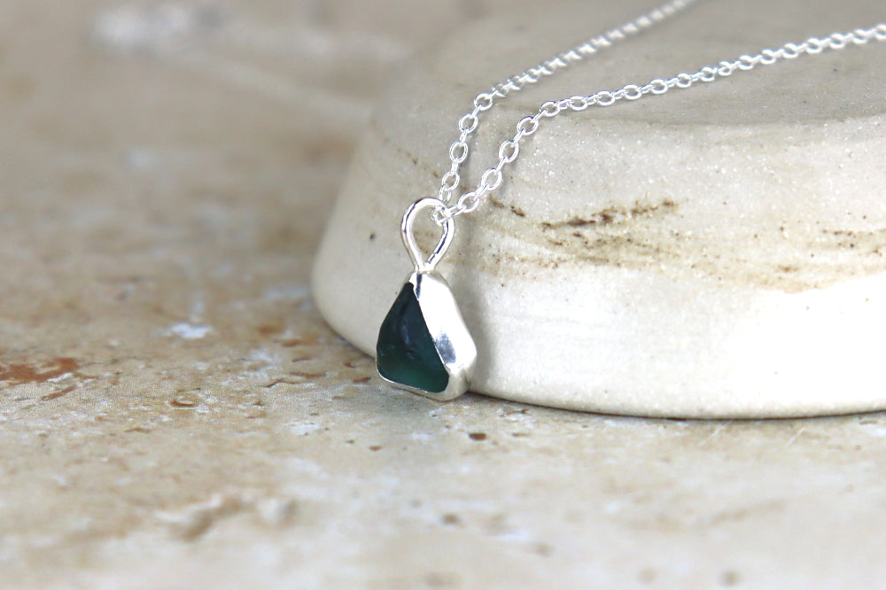 Welsh Sea Glass Silver Necklace