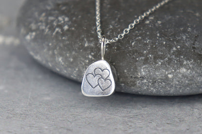 Welsh Sea Glass Silver Necklace With Engraved Back