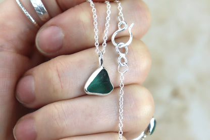 Welsh Sea Glass Silver Necklace