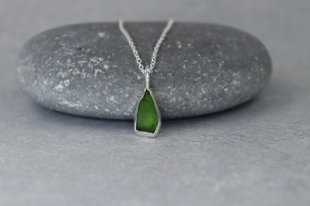 Welsh Sea Glass Silver Necklace
